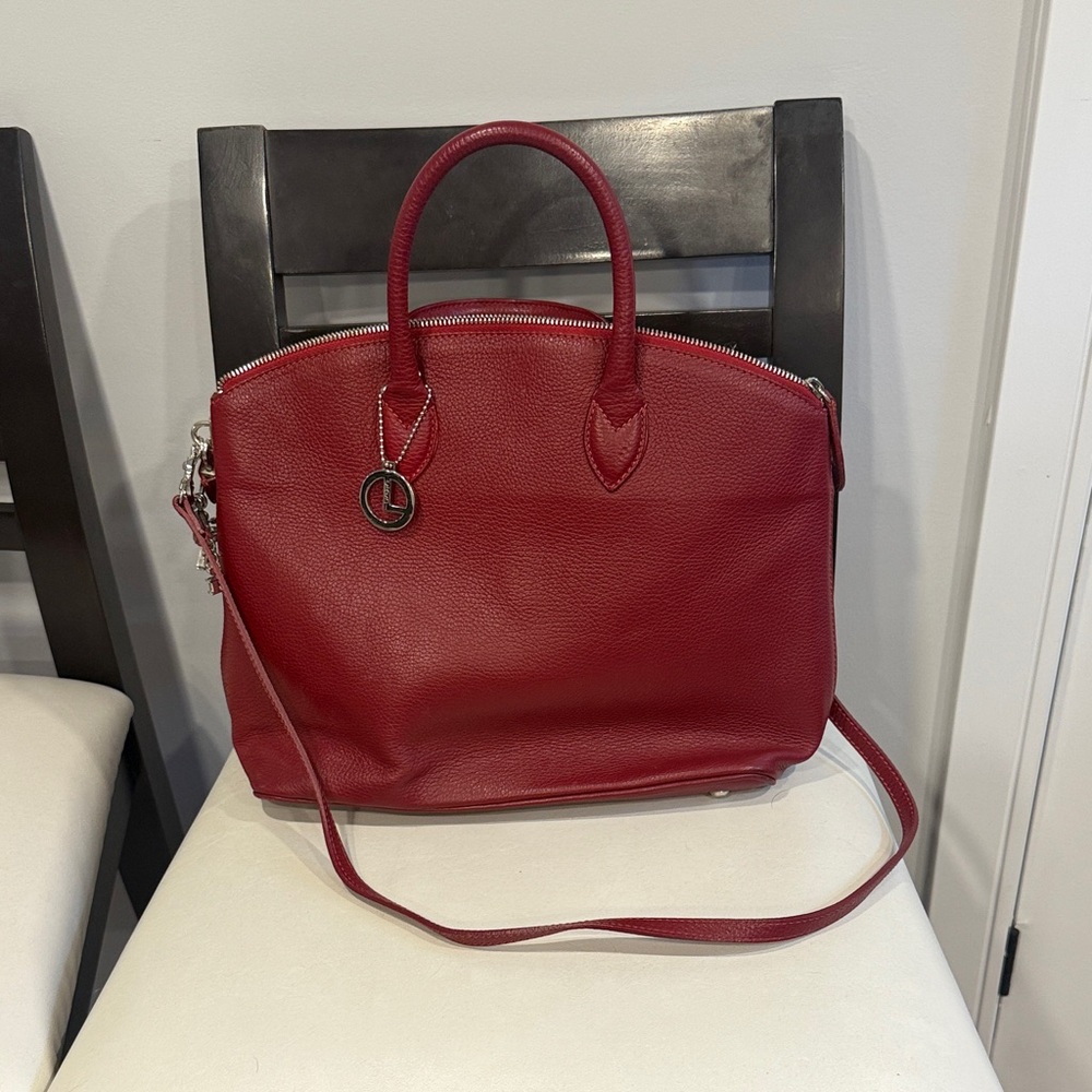 Chic Red Leather Satchel
